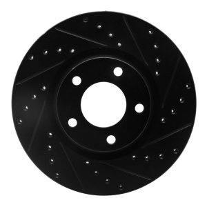 Mazda 5 Brake Rotor (1) - Front Right - R1 Concepts - Drilled & Slotted - Black - `04-`15